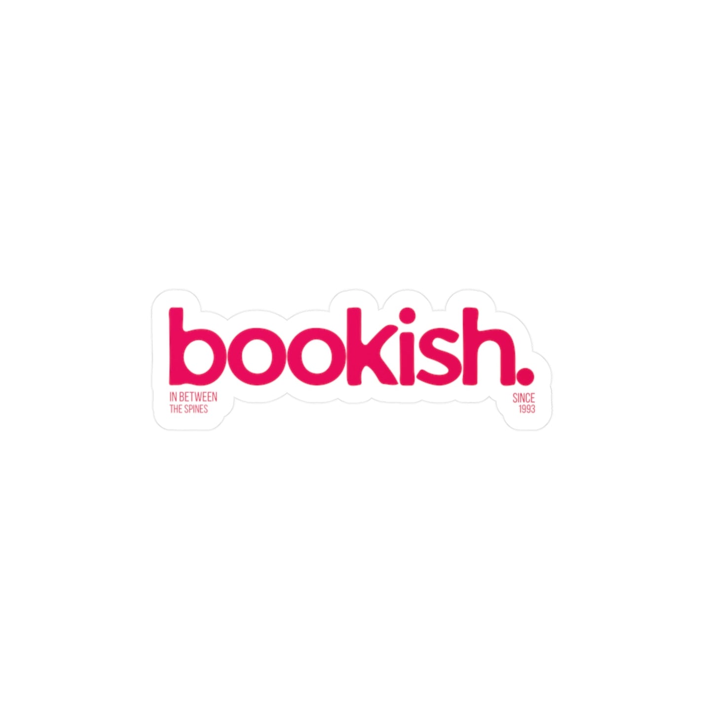 Pink Bookish Sticker Printify