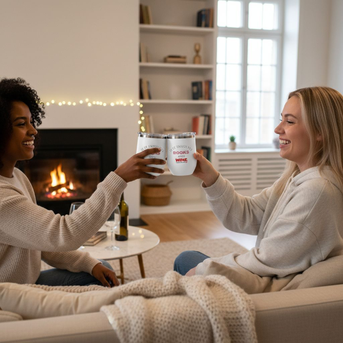 Books and Wine Tumbler