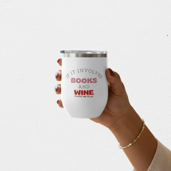 Books and Wine Tumbler