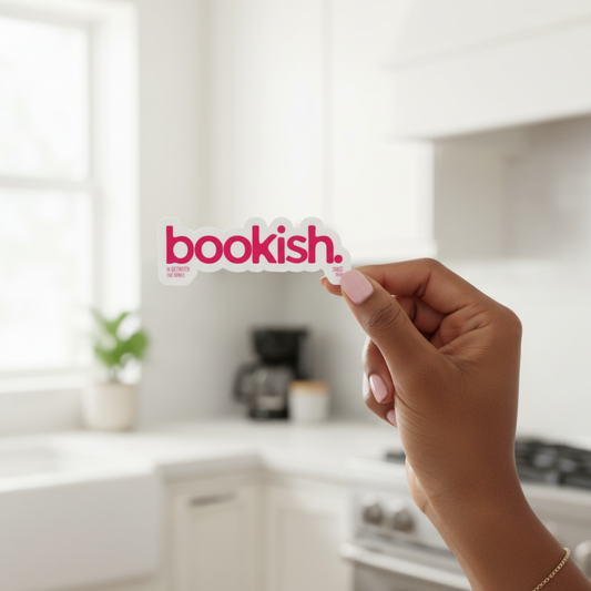 Pink Bookish Sticker Printify